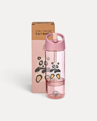 Drinkfles 2-in-1 - Carl Oscar – Roze (Panda)
